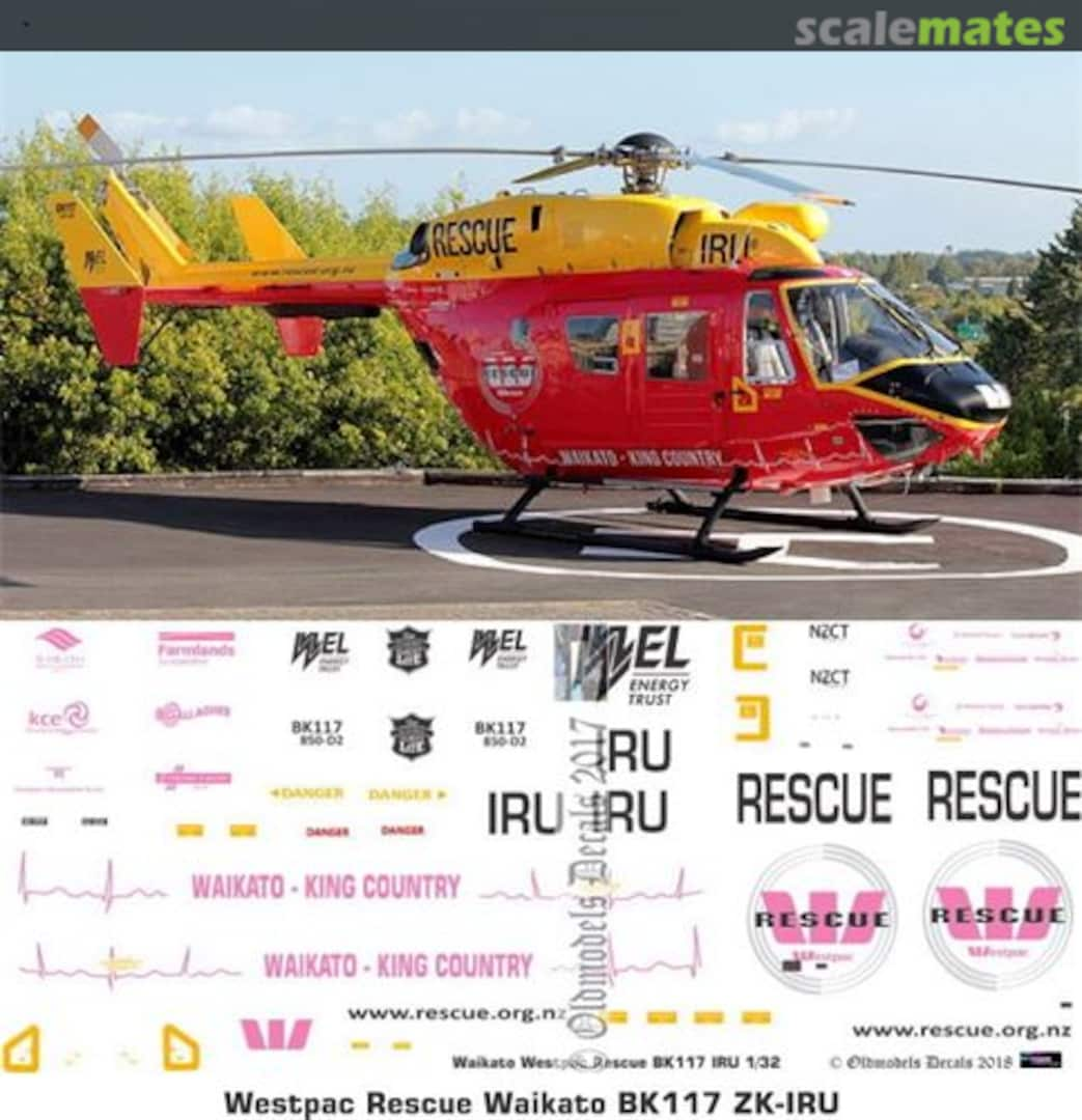 Boxart BK117 - Westpac Rescue Waikato OMD0941 Oldmodels Decals