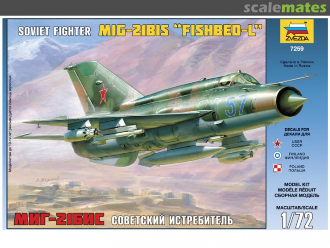 Boxart MiG-21bis "Fishbed-L" 7259 Zvezda