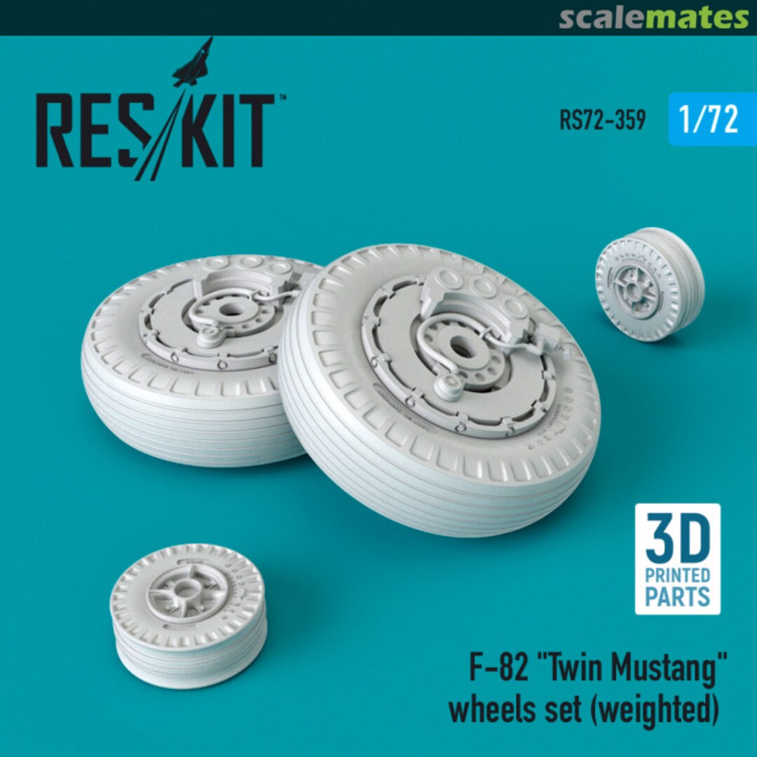 Boxart F-82 Twin Mustang - wheels set (weighted) RS72-0359 ResKit