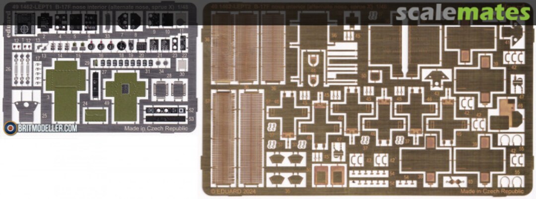 Boxart B-17F Nose Interior (Alternate Nose, Sprue X) EDUARD 491462 Eduard