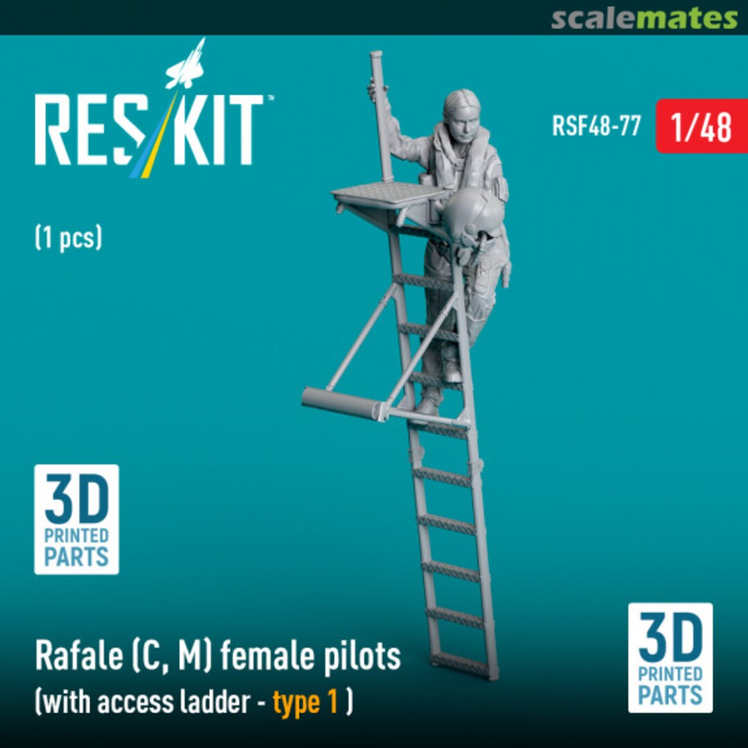 Boxart Rafale (C, M) female pilot (with access ladder - type 1) (1 pcs) (3D Printed) RSF48-0077 ResKit