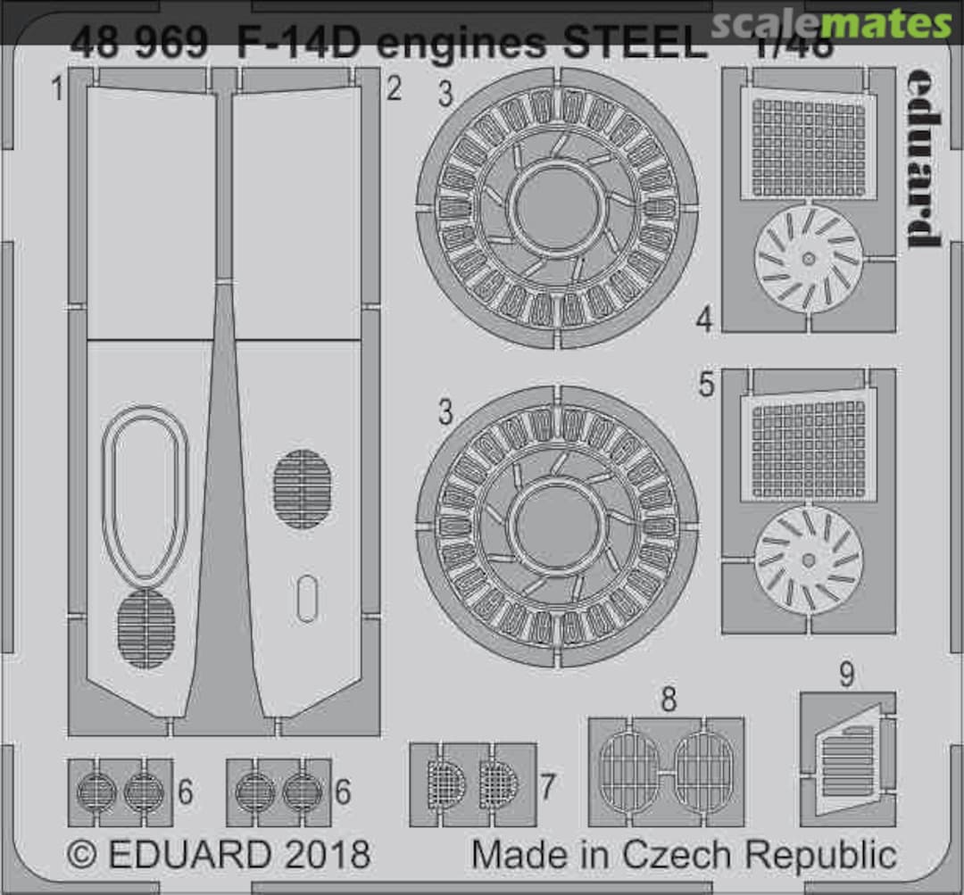 Boxart F-14D engines STEEL 48969 Eduard