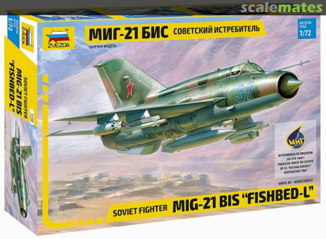 Boxart MiG-21bis "Fishbed-L" 7259 Zvezda