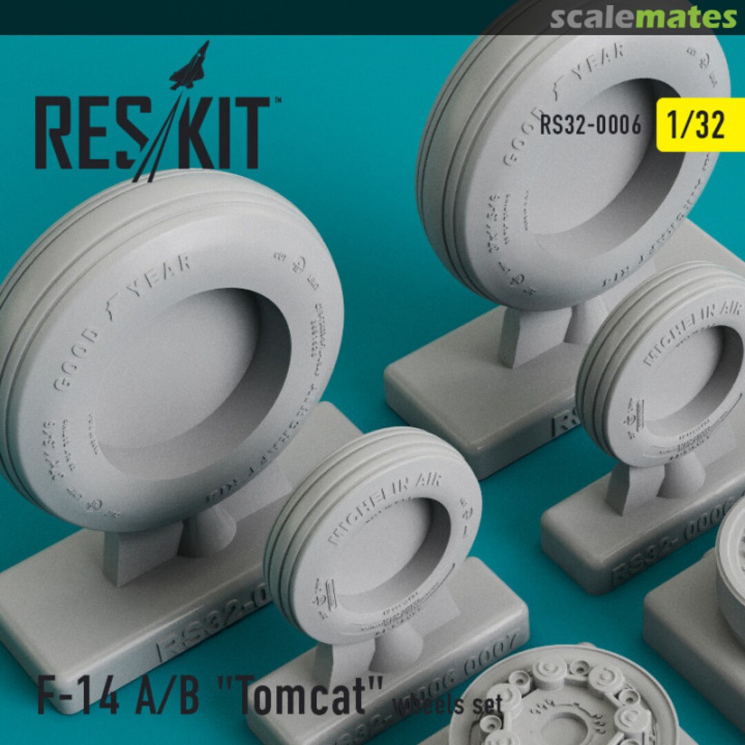 Boxart Grumman F-14 A/B Tomcat wheels set RS32-0006 ResKit