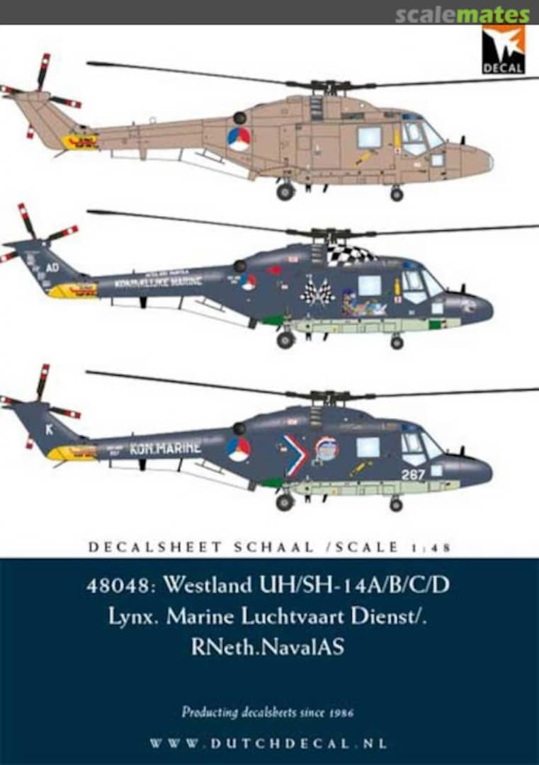 Boxart Westland Lynx. RNeth Navy 48048 Dutch Decal