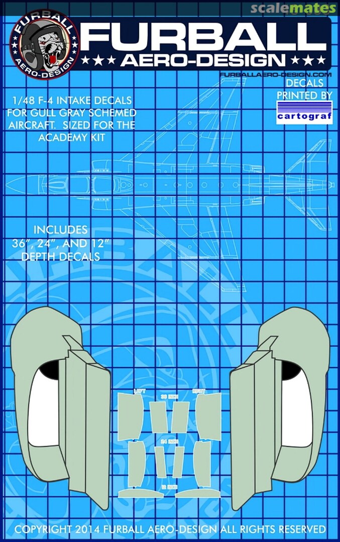 Boxart F-4 Phantom II Intake Decals 48-033 Furball Aero-Design