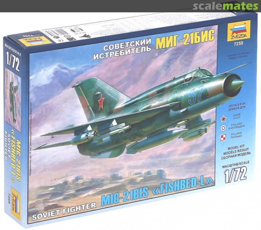 Boxart MiG-21bis "Fishbed-L" 7259 Zvezda