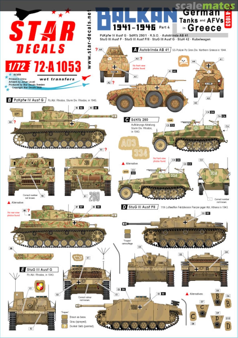 Boxart Balkan WW2 # 3 72-A1053 Star Decals