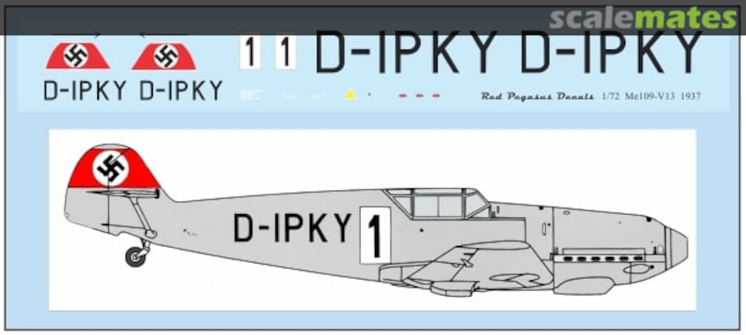 Boxart Bf 109 V-13 D-IPKY RPD-109-72-2 Draw Decal