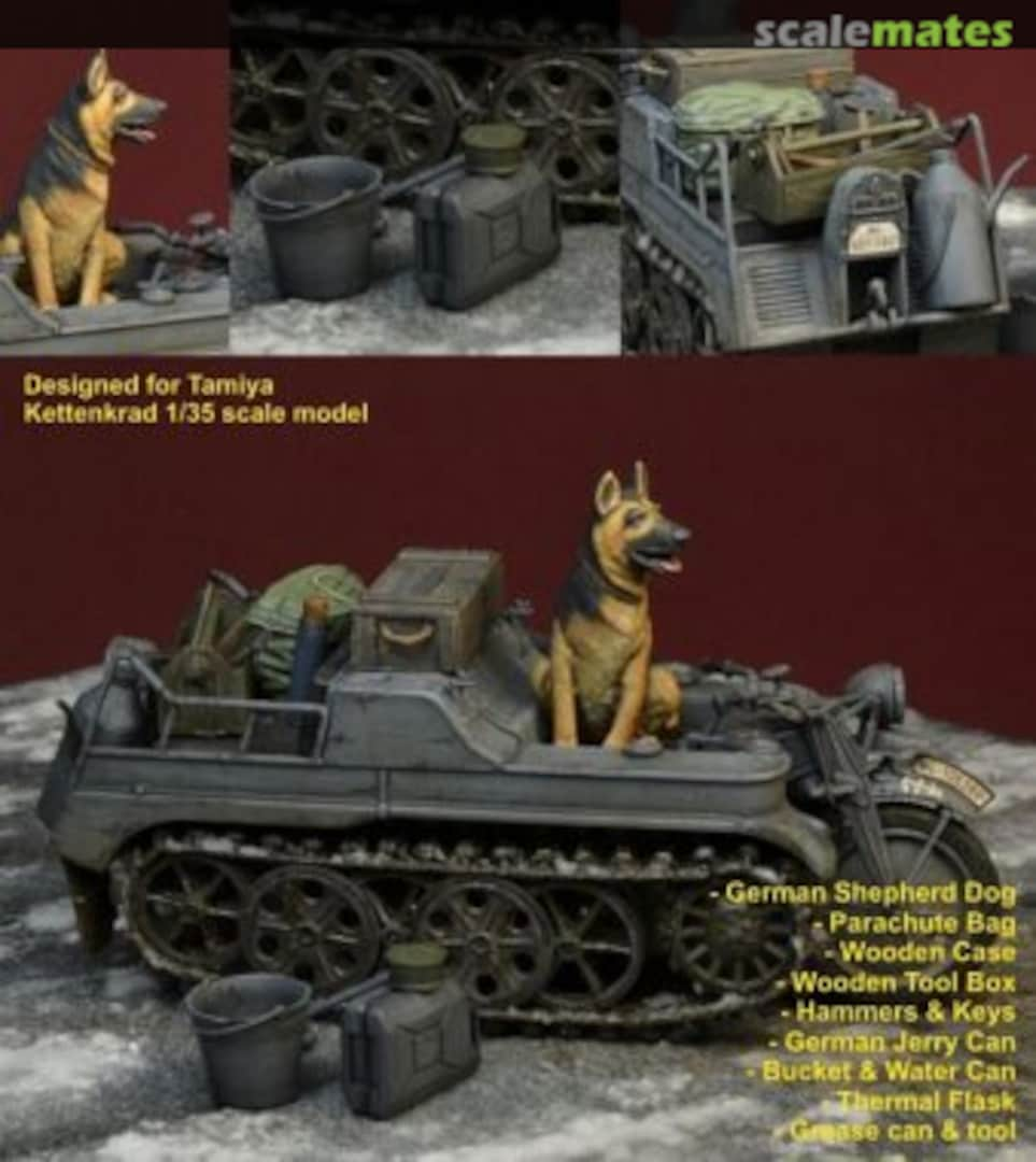 Boxart Luftwaffe Kettenkrad Accessories with Dog 35197 D-Day Miniature Studio