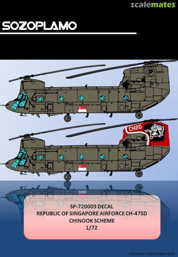 Boxart Republic of Singapore Airforce CH-47SD Chinook SP-350003 SozoPlamo Studios