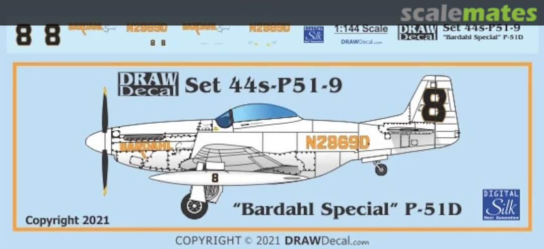 Boxart “Bardahl Special” P-51D 44-P51-9 Draw Decal