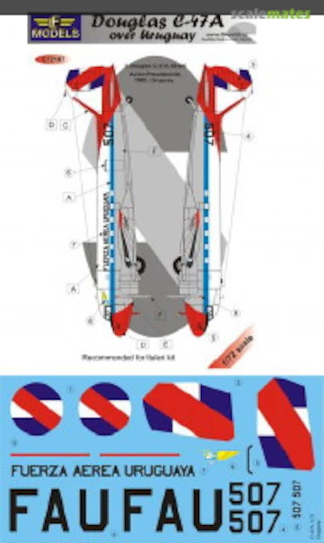 Boxart Douglas C-47A OVER URUGUAY C72107 LF Models