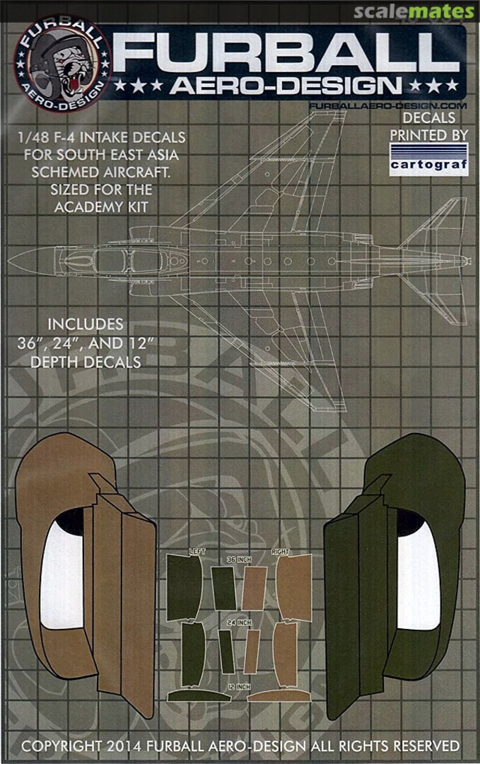 Boxart F-4 Phantom II Intake Decals 48-034 Furball Aero-Design