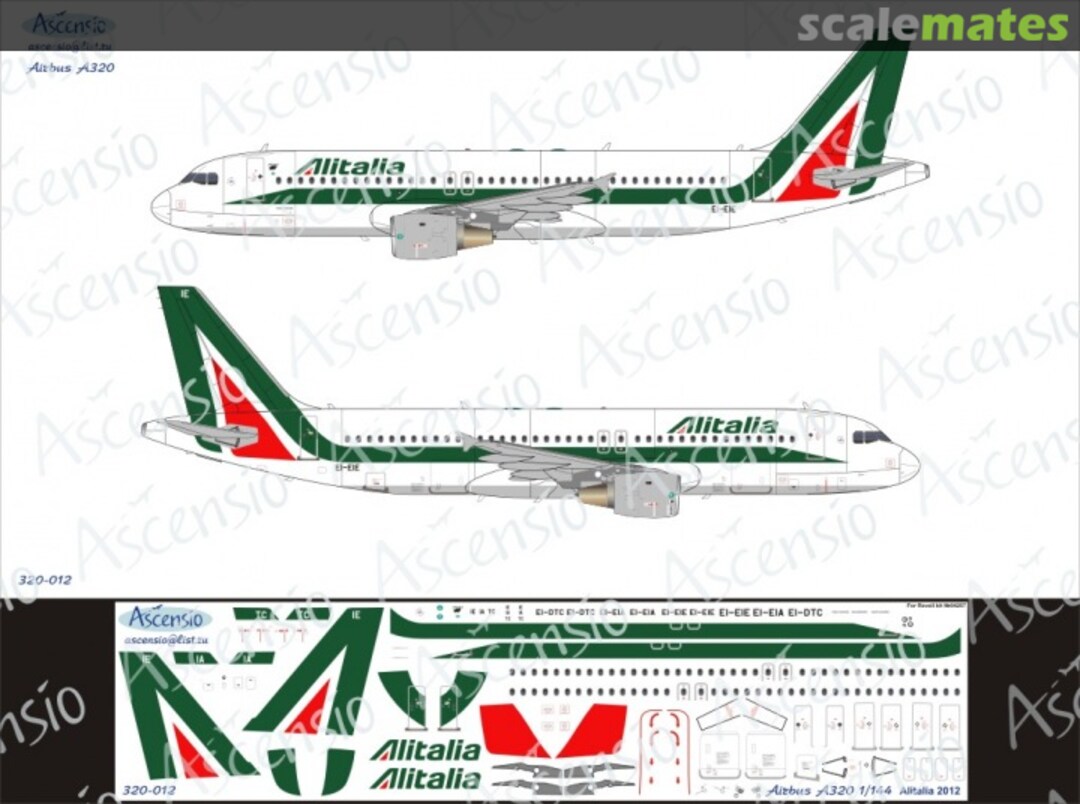 Boxart Airbus 320 Alitalia 320-012 Ascensio