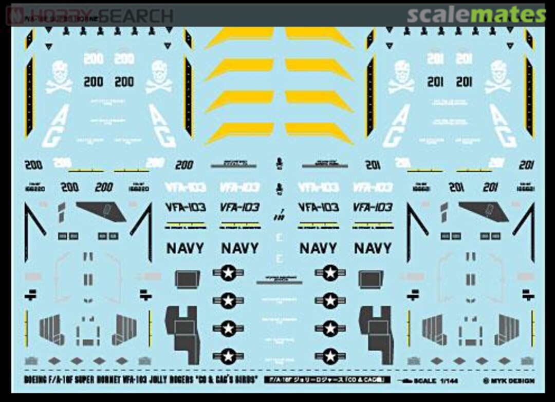 Boxart Boeing F/A-18F Super Hornet VFA-103 Jolly Rogers A-168 MYK Design