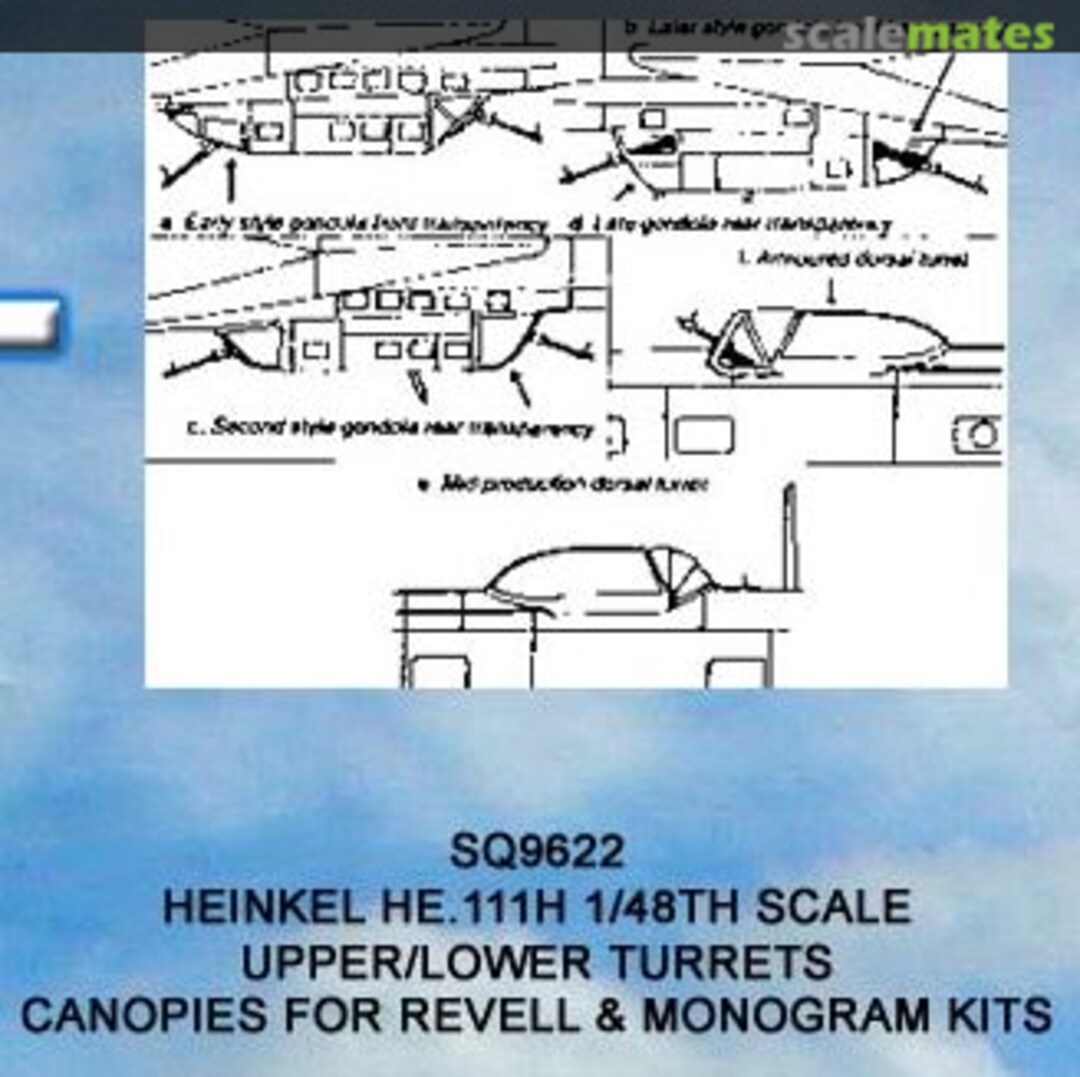 Boxart Heinkel He 111 H Upper and lower turrets 9622 Squadron