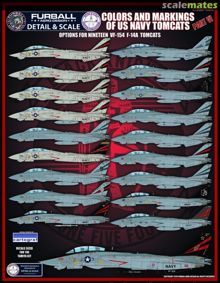 Boxart Colors And Markings of US Navy Tomcats F/D&S-4814 Furball Aero-Design