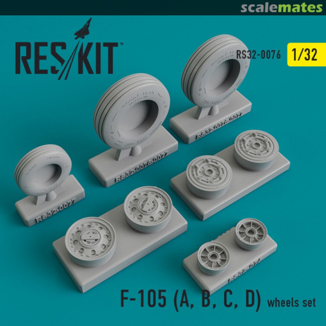 Boxart Republic F-105A/B/C/D Thunderchief wheels set RS32-0076 ResKit