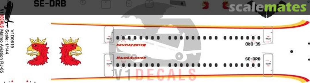 Boxart Malmo Aviation BAe Avro 146-200 - RJ-85 V1D0619-144 V1 Decals