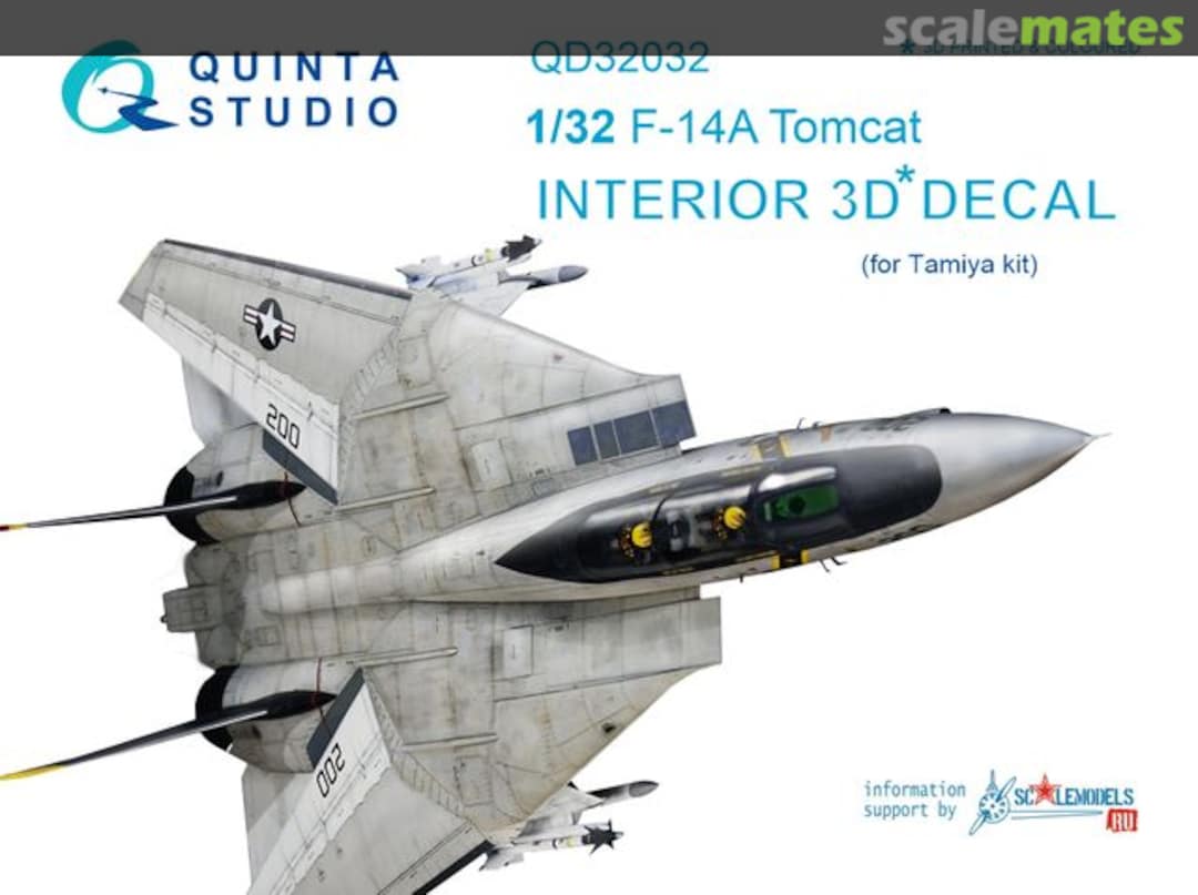 Boxart F-14A Tomcat interior 3D decals QD32032 Quinta Studio