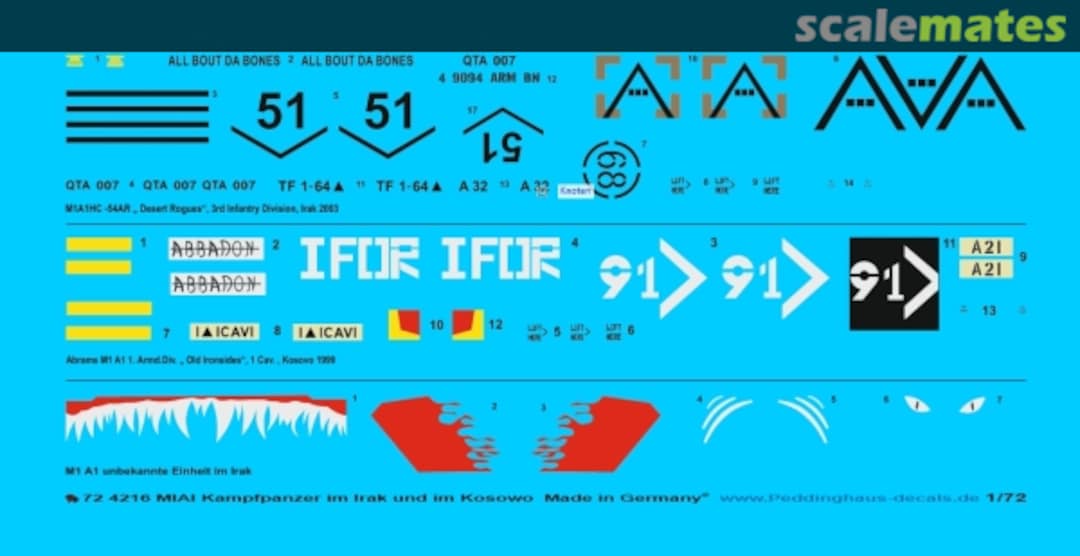 Boxart MIAI Panzer im Irak und im Kosovo 72 4216 Peddinghaus-Decals