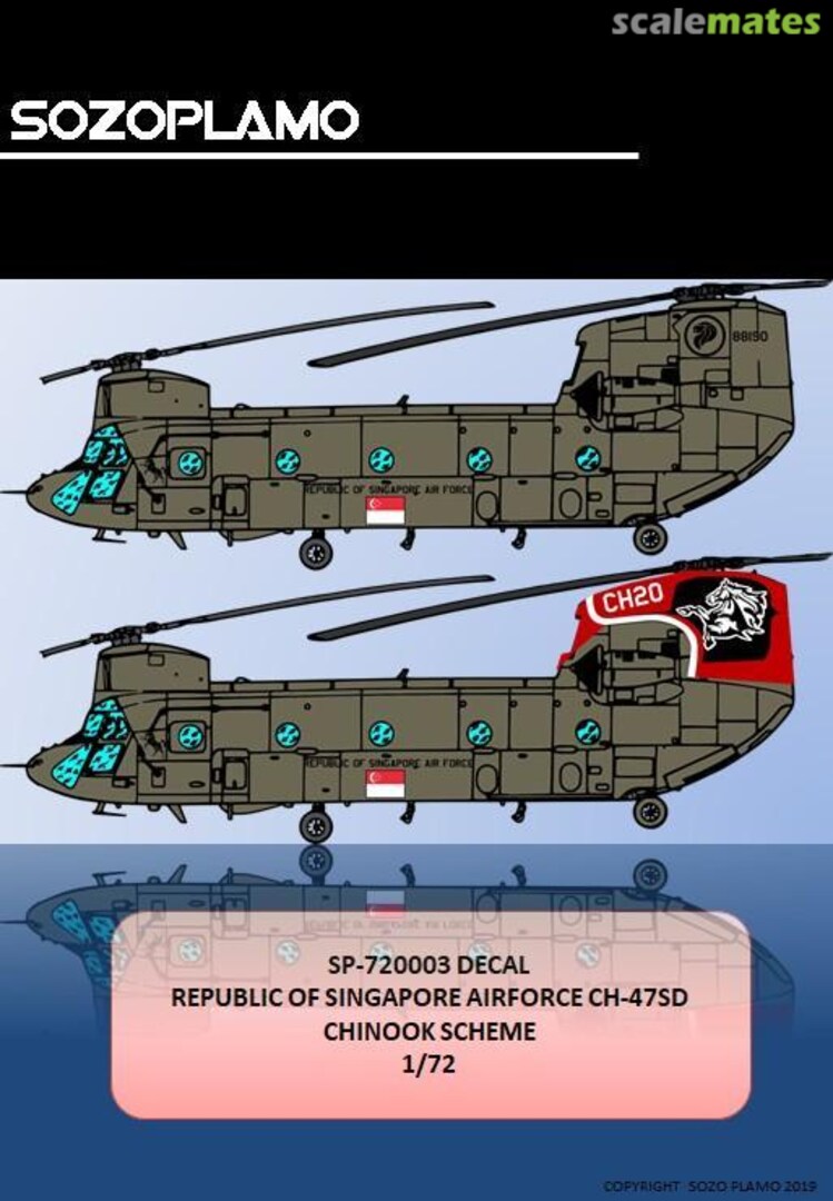 Boxart Republic of Singapore Airforce CH-47SD Chinook SP-720003 SozoPlamo Studios