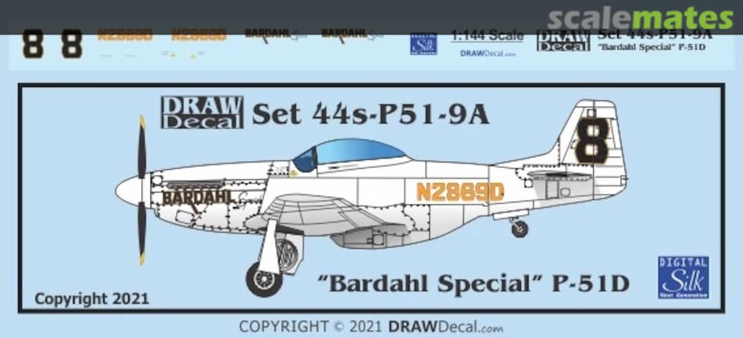 Boxart “Bardahl Special” P-51D 44-P51-9A Draw Decal