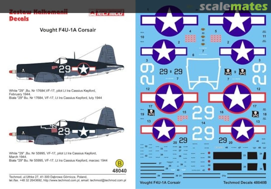 Boxart Vought F4U-1A Corsair 48040 Techmod