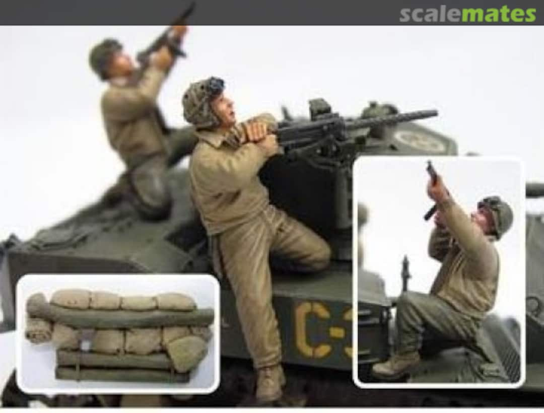 Boxart M5A1 U.S. Tank Crew & Sandbags HF582 Hobby Fan