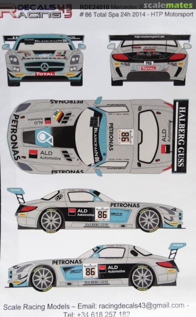 Boxart Mercedes SLS GT3 Petronas # 86 RDE24-010 Racing Decals 43