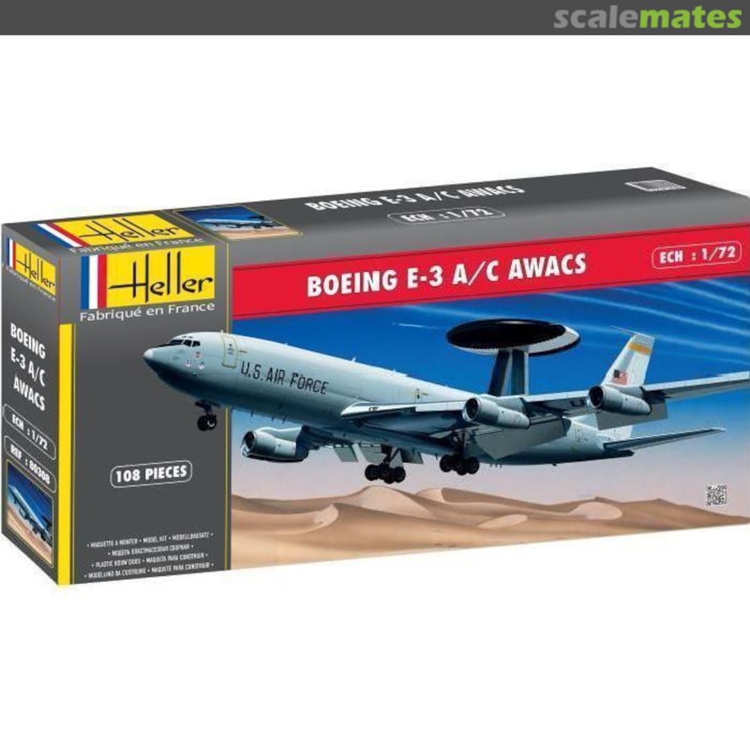 Boxart Boeing E-3 A/C AWACS 80308 Heller