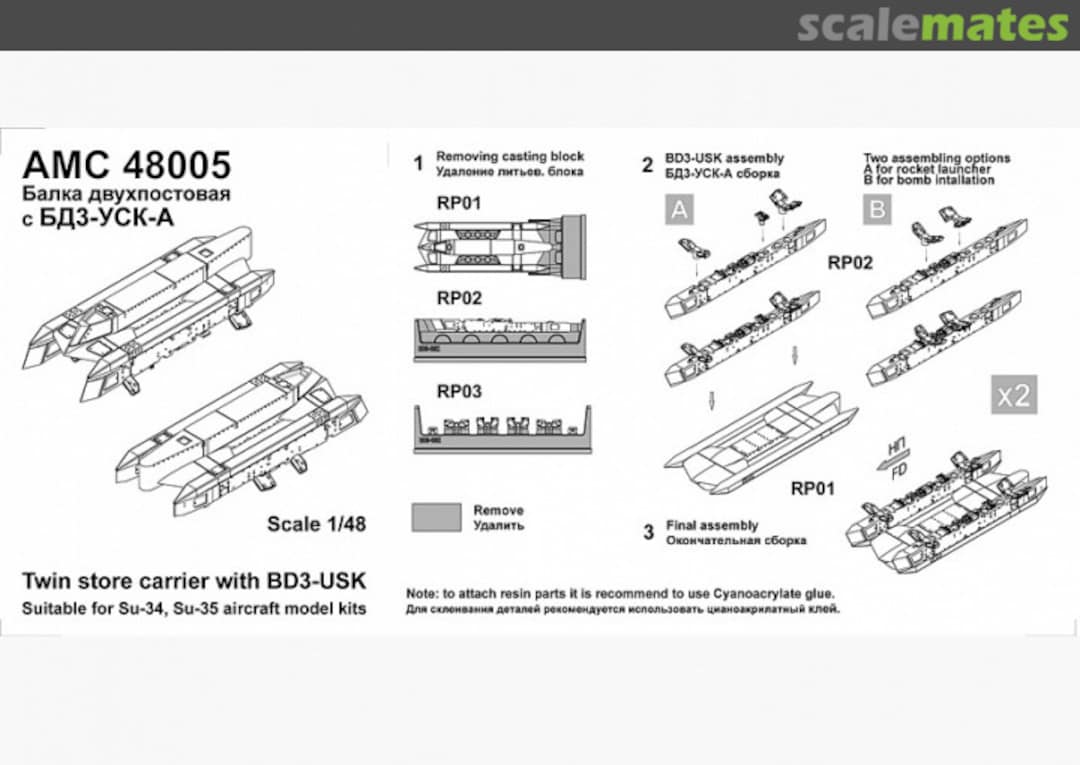 Boxart Twin store carrier with BD3-USK AMC 48005 Advanced Modeling