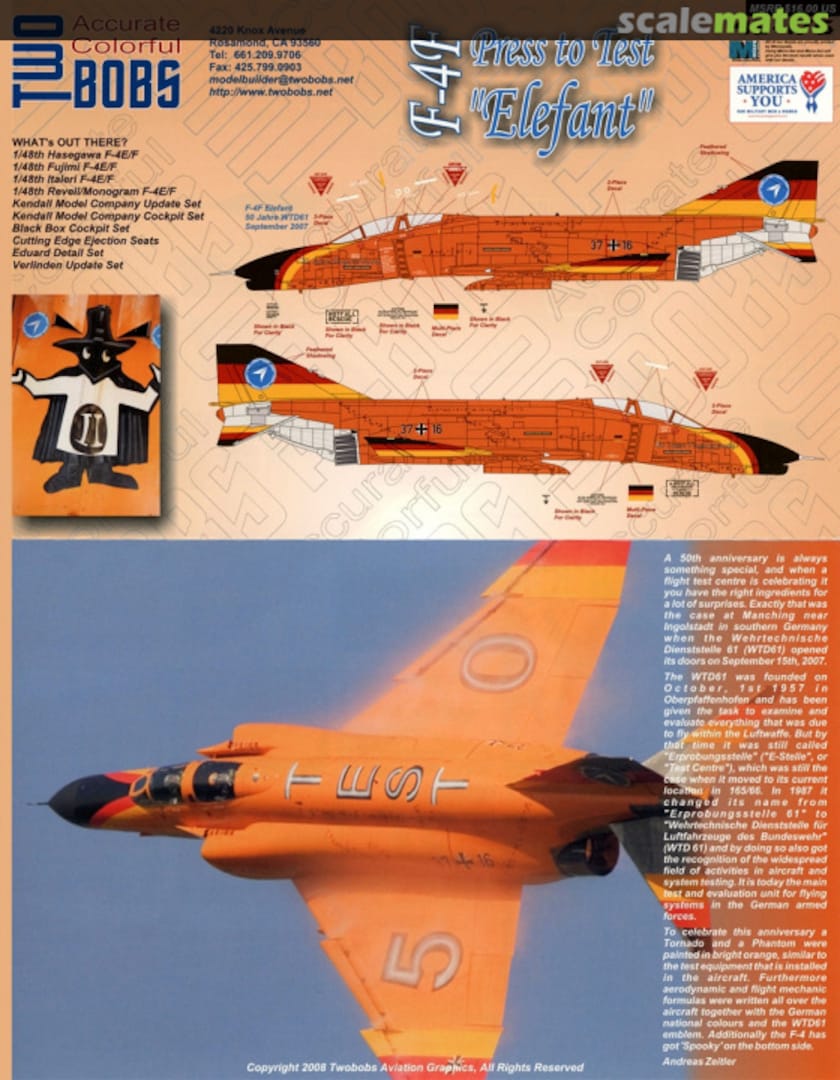 Boxart F-4F Press to Test 'Elefant' 48-176 TwoBobs Aviation Graphics