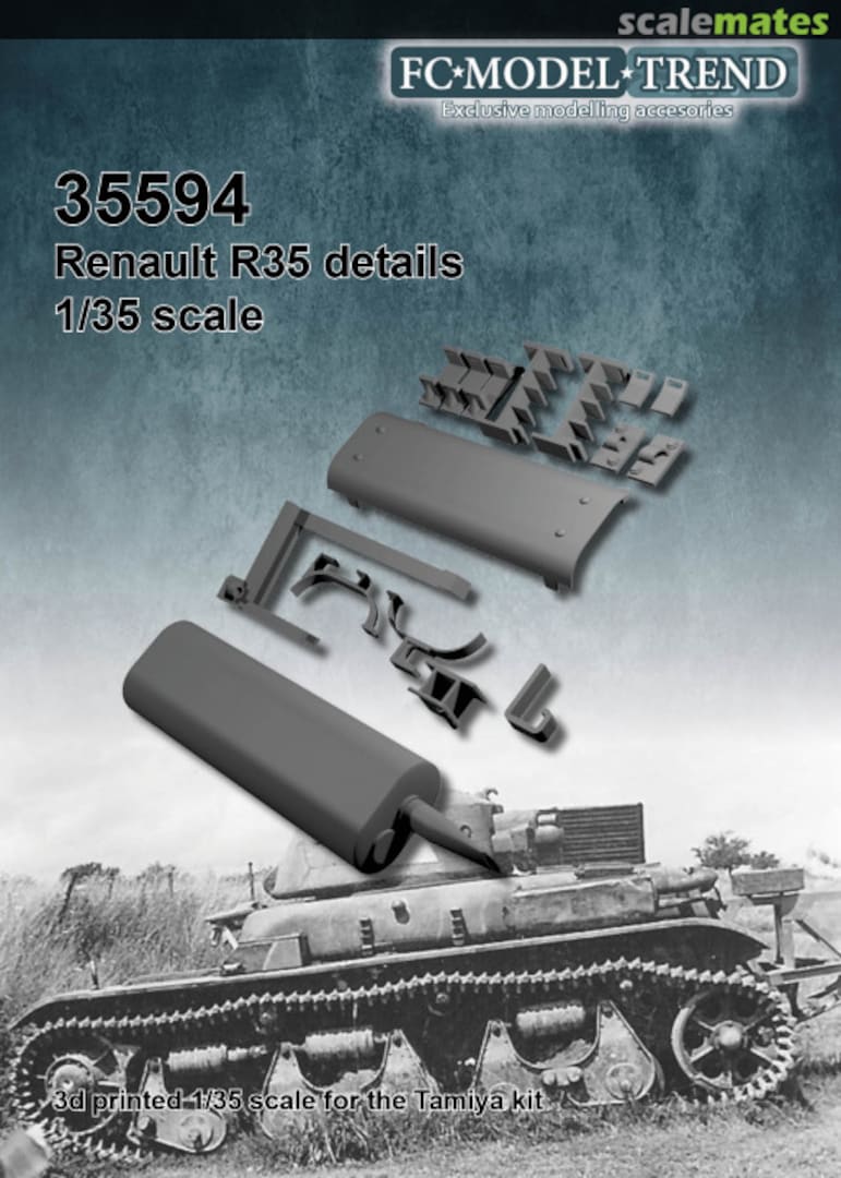 Boxart Renault R-35 tool clamps and exhaust 35594 FC Model Trend