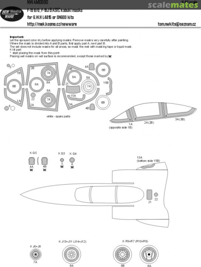 Boxart F-15B/D, F-15J BASIC kabuki masks NWAM0860 New Ware