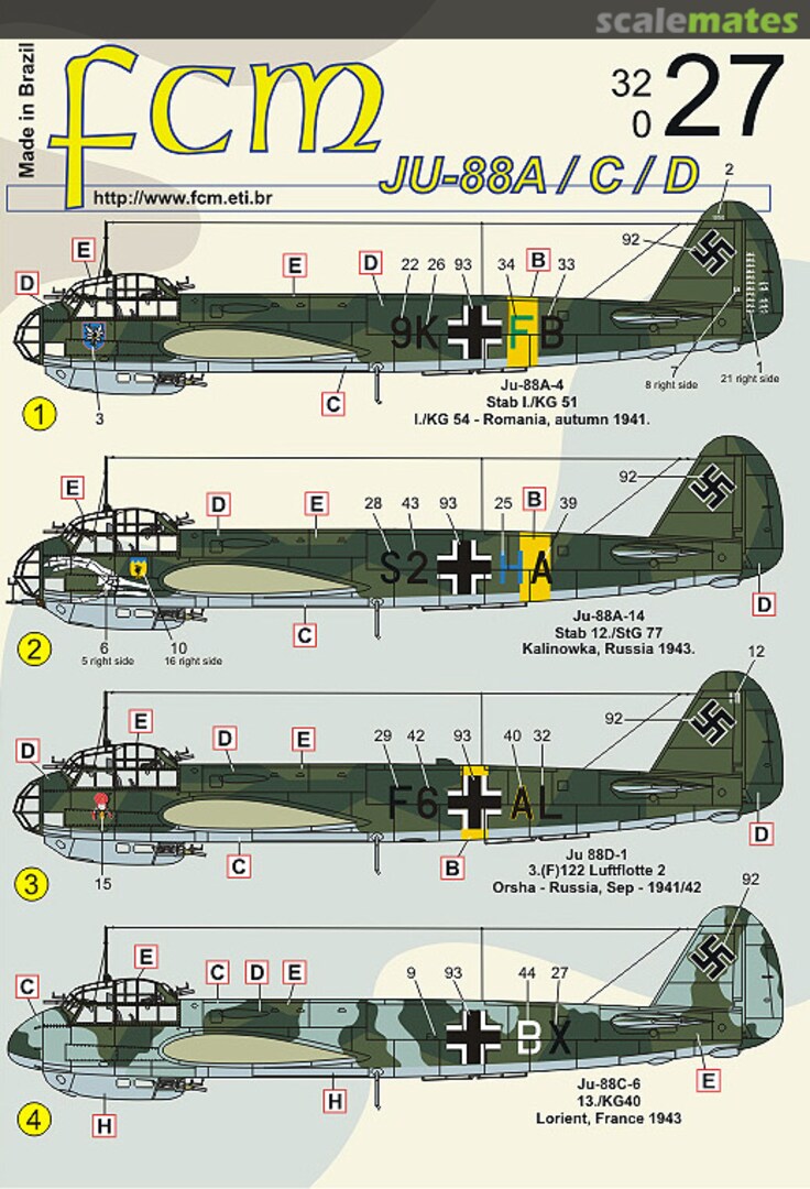 Boxart Junkers Ju-88A/Ju-88C/Ju-88D 32-027 FCM