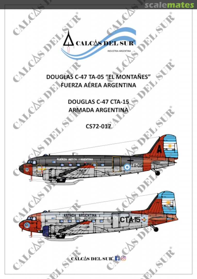 Boxart Douglas C-47 Antártico CS72-017 Calcas del Sur