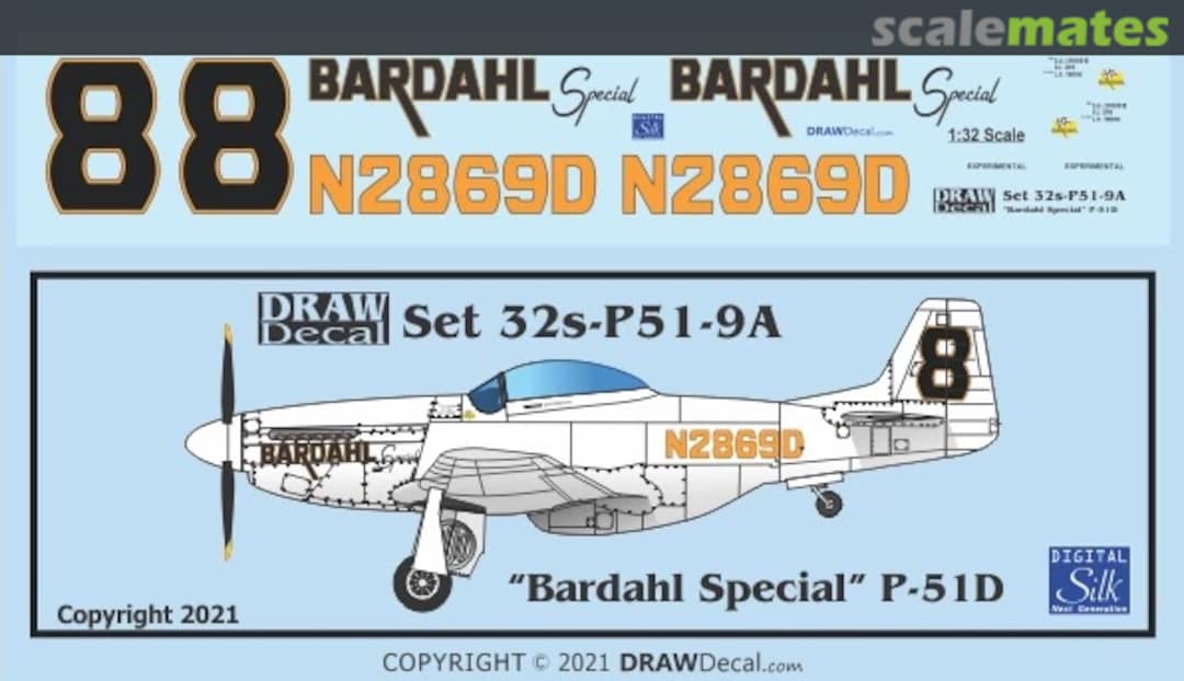 Boxart “Bardahl Special” P-51D 32-P51-9A Draw Decal