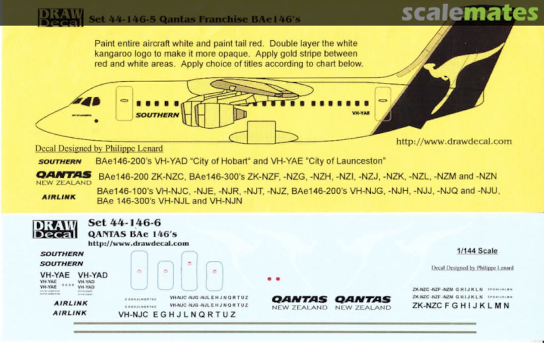 Boxart Qantas Franchise BAe 146's 44-146-5 Draw Decal