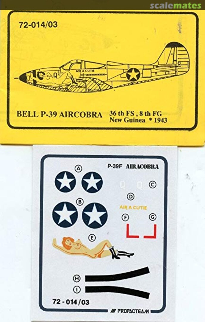 Boxart Bell P-39 Airacobra 72-014/03 Propagteam