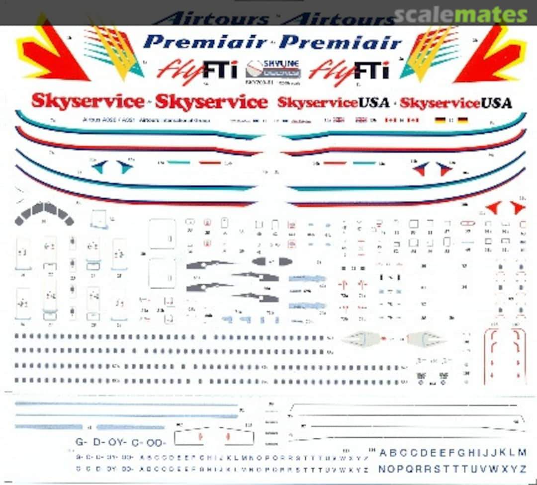 Boxart Airbus A320-212, A320-231, A321-211 SKY200-61 Skyline Decals