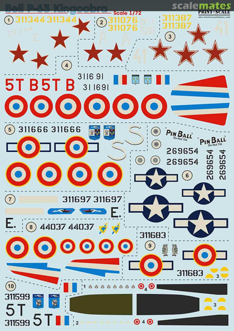 Boxart Bell P-63 Kingcobra 72-354 Print Scale