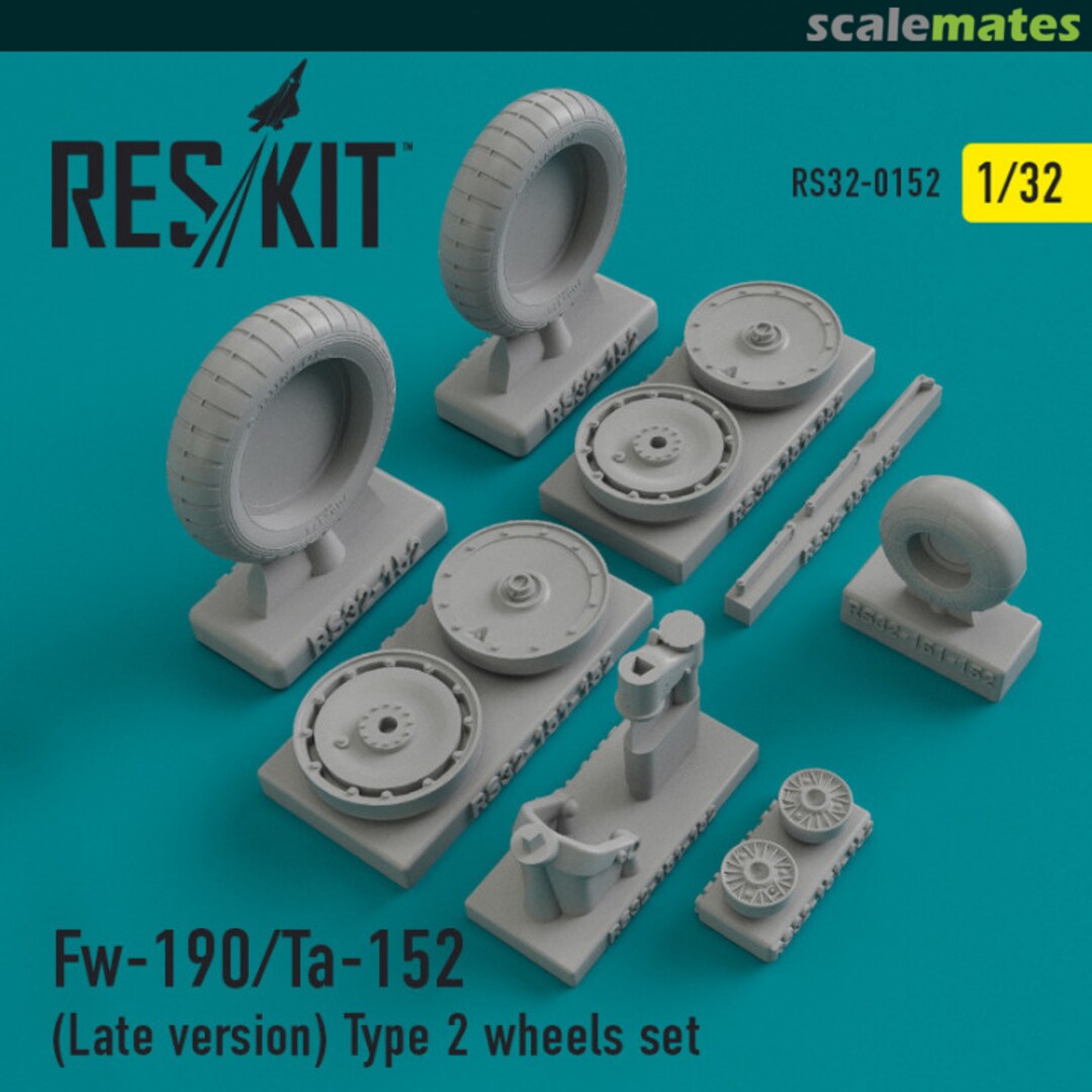 Boxart Focke-Wulf Fw-190/Ta-152 (Late version) Type 2 wheels set RS32-0152 ResKit