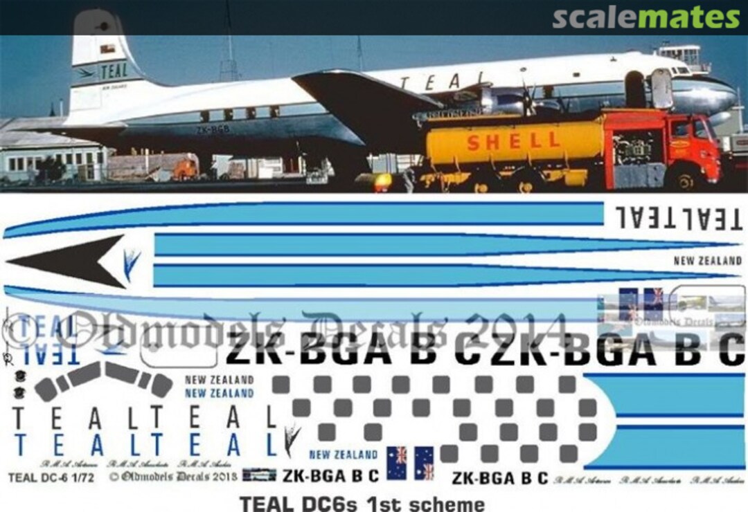 Boxart TEAL DC6 early schemes OMD0216 Oldmodels Decals