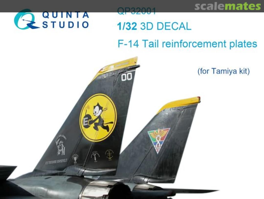 Boxart F-14 Tail Reinforcement plates 3D decals QP32001 Quinta Studio