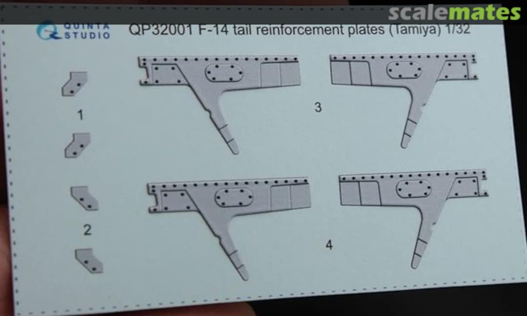 Contents F-14 Tail Reinforcement plates 3D decals QP32001 Quinta Studio