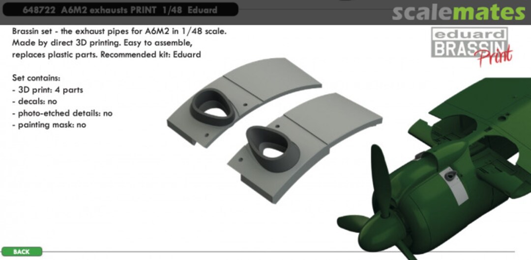 Boxart A6M2 exhausts 648722 Eduard