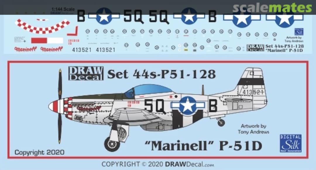 Boxart “Marinell” P-51D 44-P51-128 Draw Decal