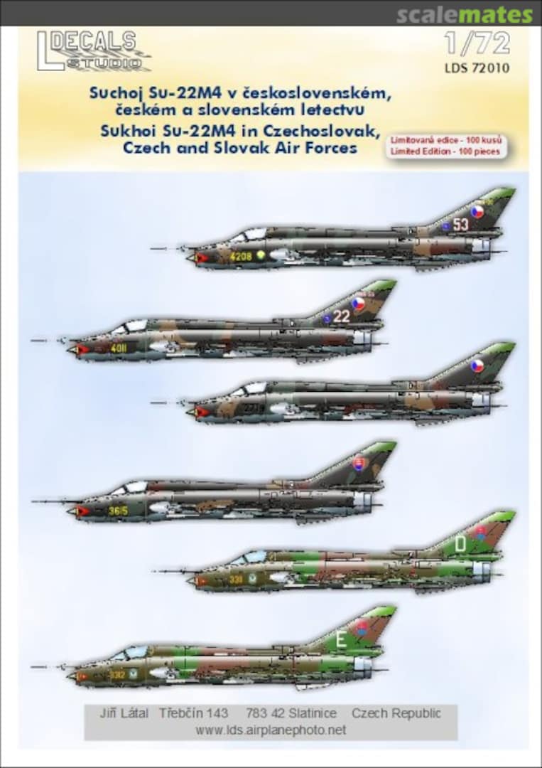 Boxart Sukhoi Su-22 in Czechoslovak, Czech and Slovak AF LDS 72010 L Decals Studio